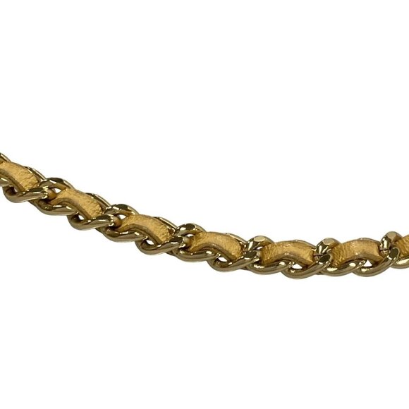 Auth CHANEL Chocolate Bar Beige Lambskin Shoulder Bag Gold hardware - Picture 7 of 15